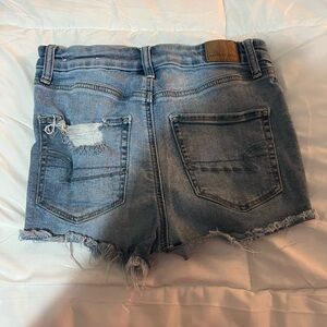 American Eagle Outfitters Blue Distressed Jean Shorts